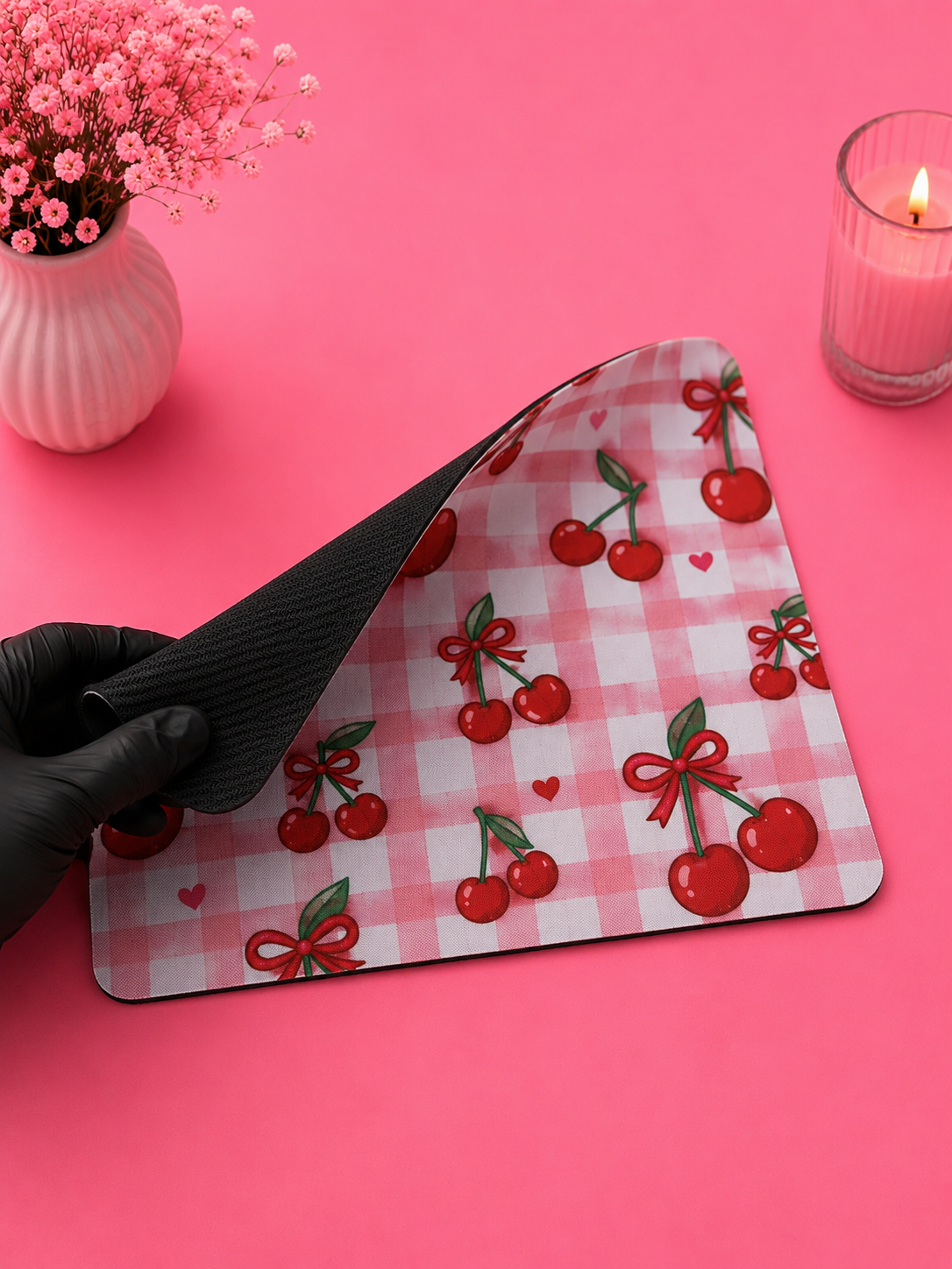 Cherry Gingham – Musmatta med Körsbärsmotiv