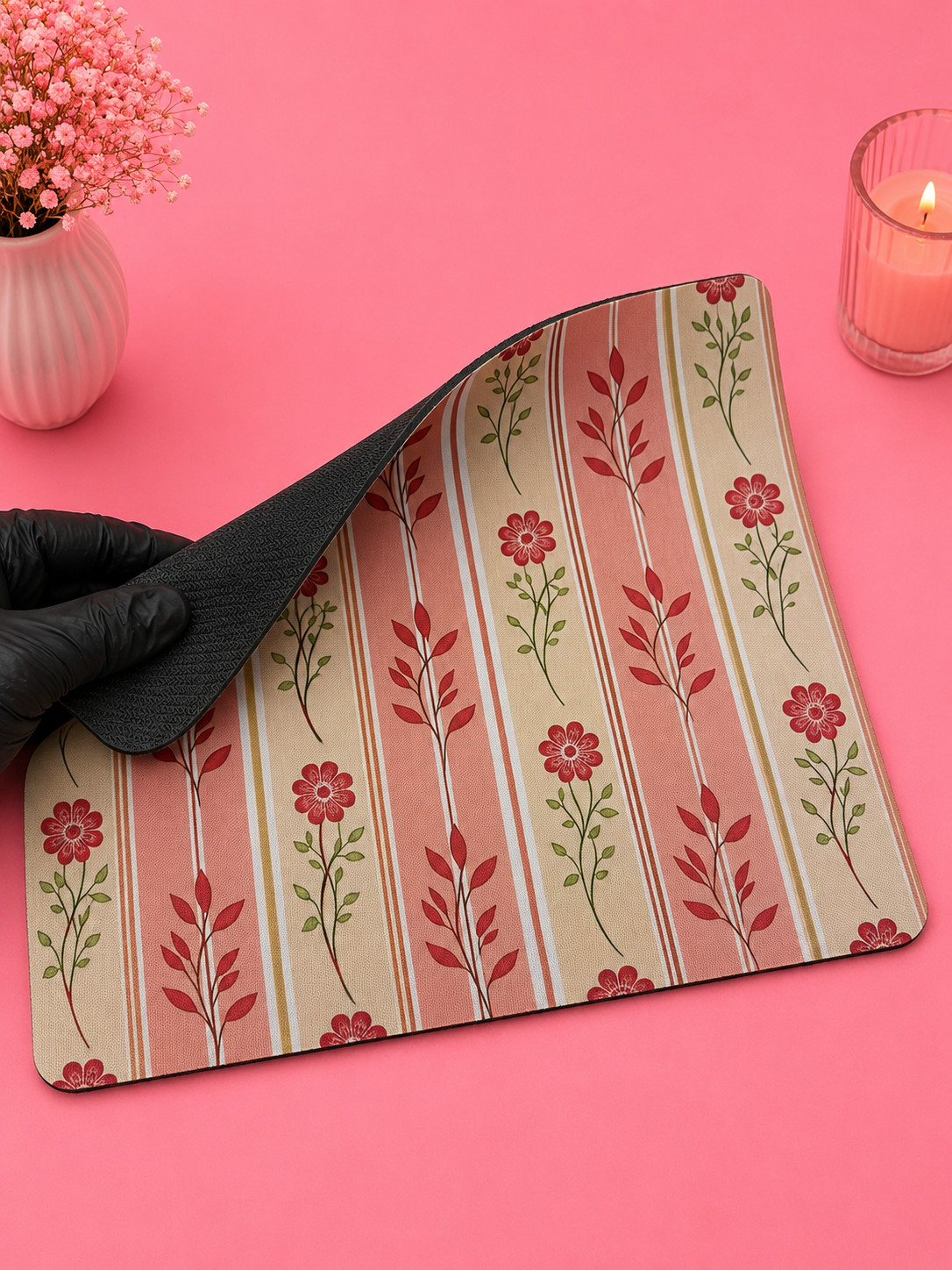 Floral Stripe – Musmatta med Blommigt Mönster