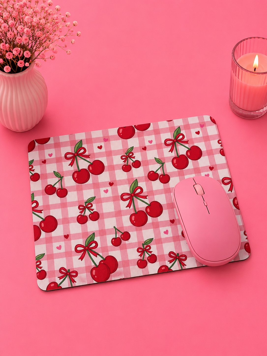Cherry Gingham – Musmatta med Körsbärsmotiv