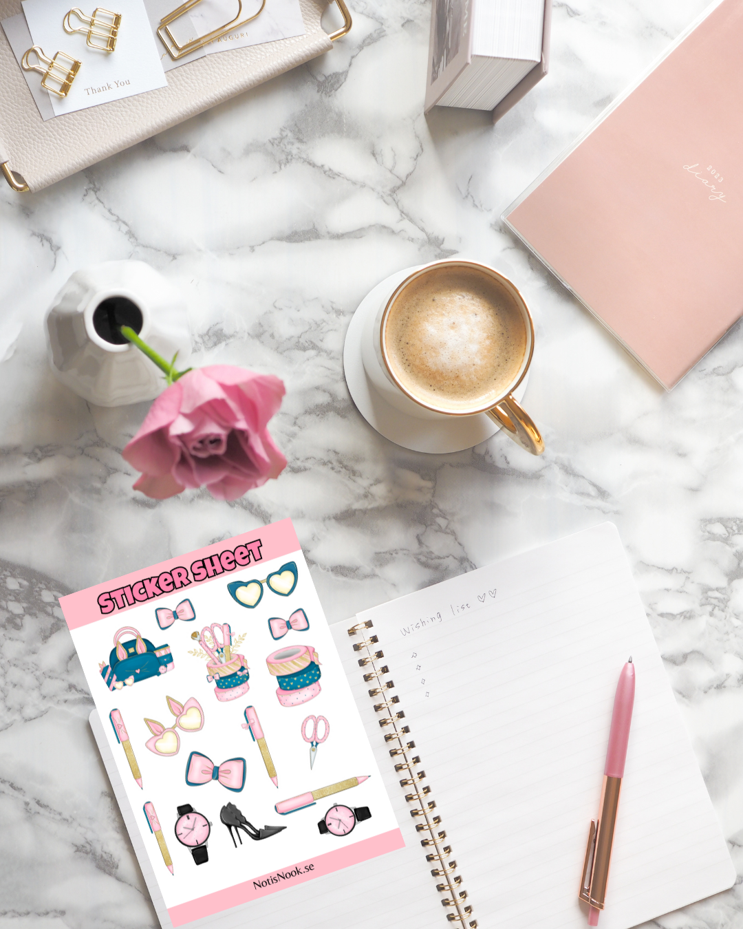 Soft Pink Planner Vibes – stickersheet
