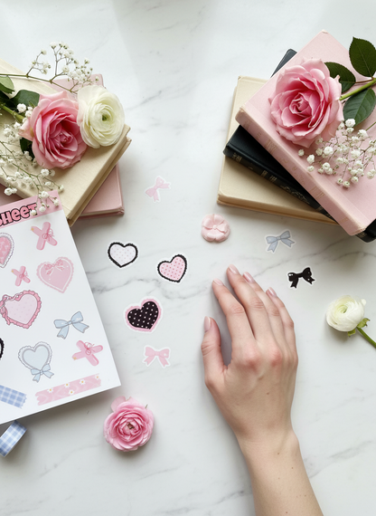 Sticker Sheet – Hjärtan & Rosetter
