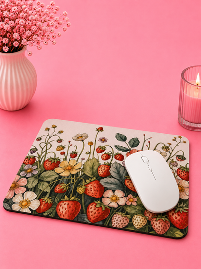 Strawberry Garden – Musmatta med Botaniskt Jordgubbsmotiv