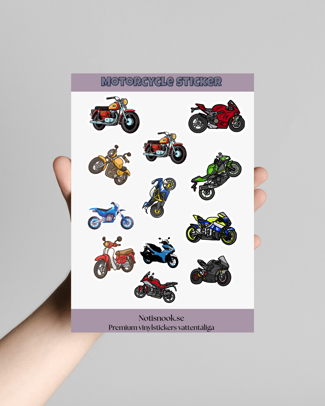 motorcykel sticker sheet